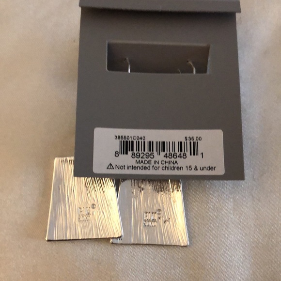 Robert Lee Morris Silver Tone Hammered Geometric Square Drop Earrings NWT - Picture 10 of 11